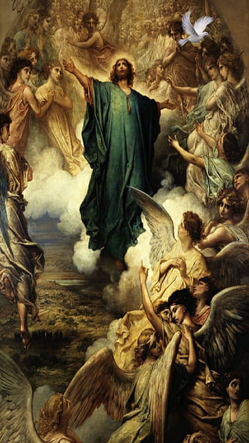 Jesus Ascending To Heaven In Front Of Disciples, ascension day HD phone ...