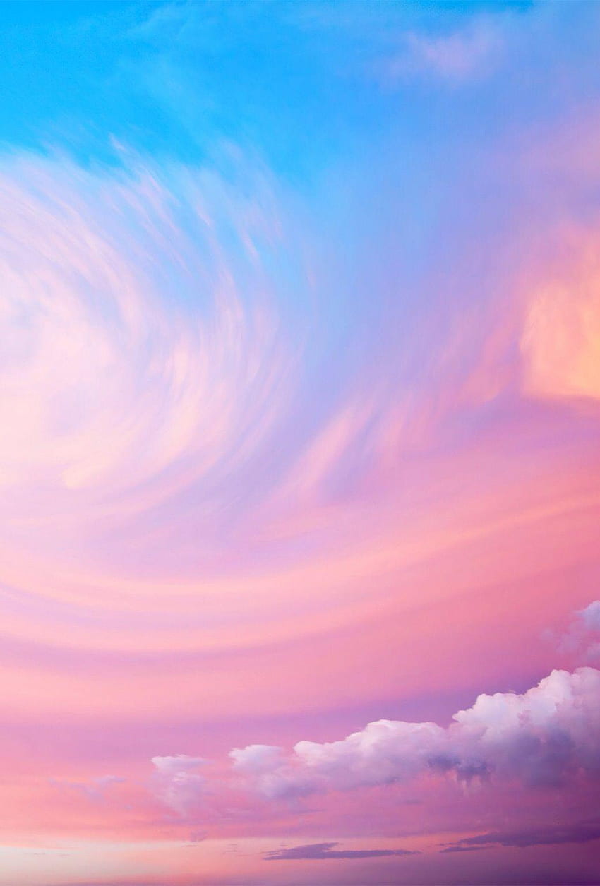 Zuckerwatte-Himmel, Zuckerwatte-Farbe HD-Handy-Hintergrundbild