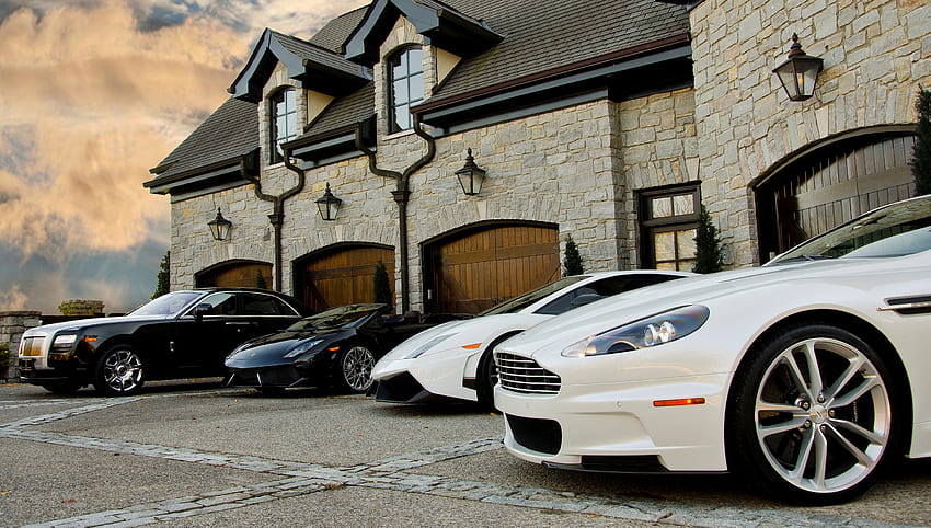 Aston Martin, Lamborghini, Rolls-Royce, Autos, Gebäude, Rolls-Royce, andere Marken HD-Hintergrundbild