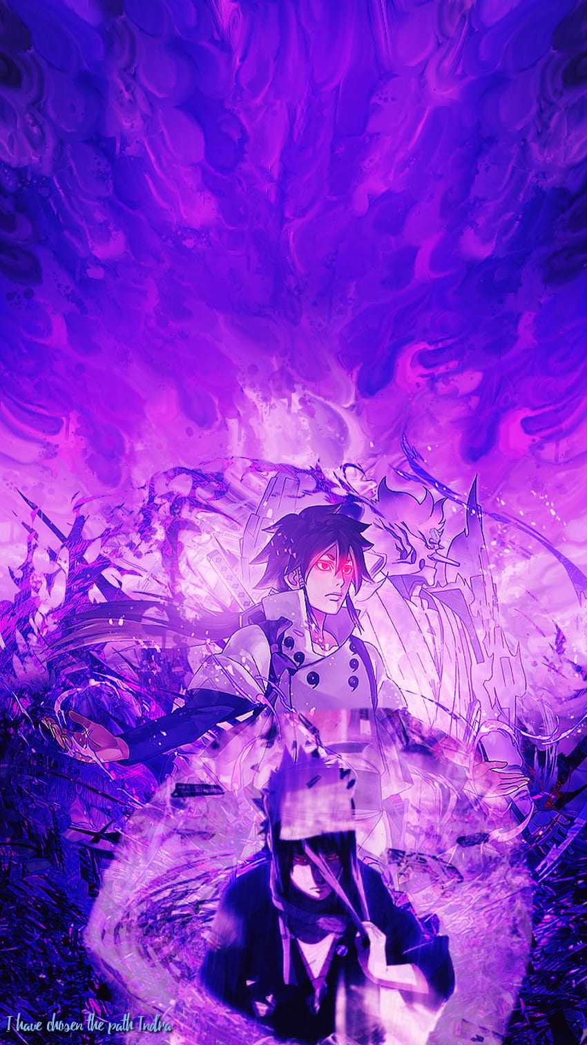 Indra Sasuke, naruto, magenta, art, narutoshippuden, cool, anime wallpaper ponsel HD