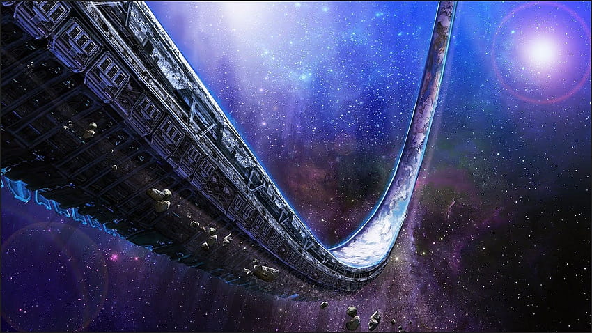 Halo, Weltraum, Blendenfleck, Asteroid, Weltraumkunst / und mobiler Hintergrund HD-Hintergrundbild
