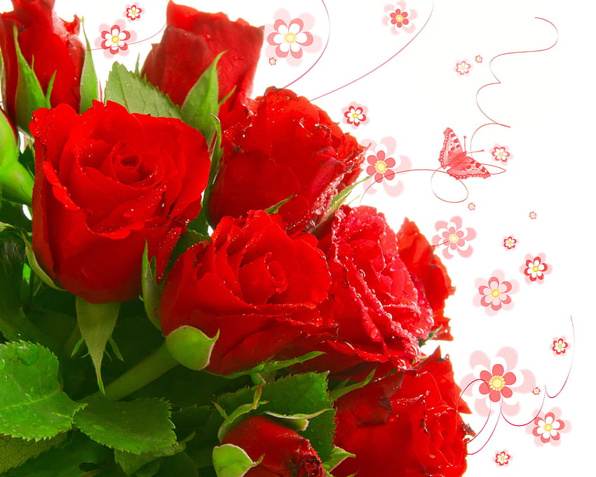 Kwiaty, Rośliny, Święta, Róże, Bukiety Tapeta HD