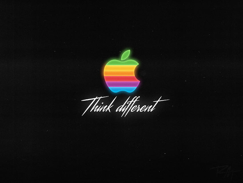 Apple, piensa diferente, logotipo, oscuro fondo de pantalla