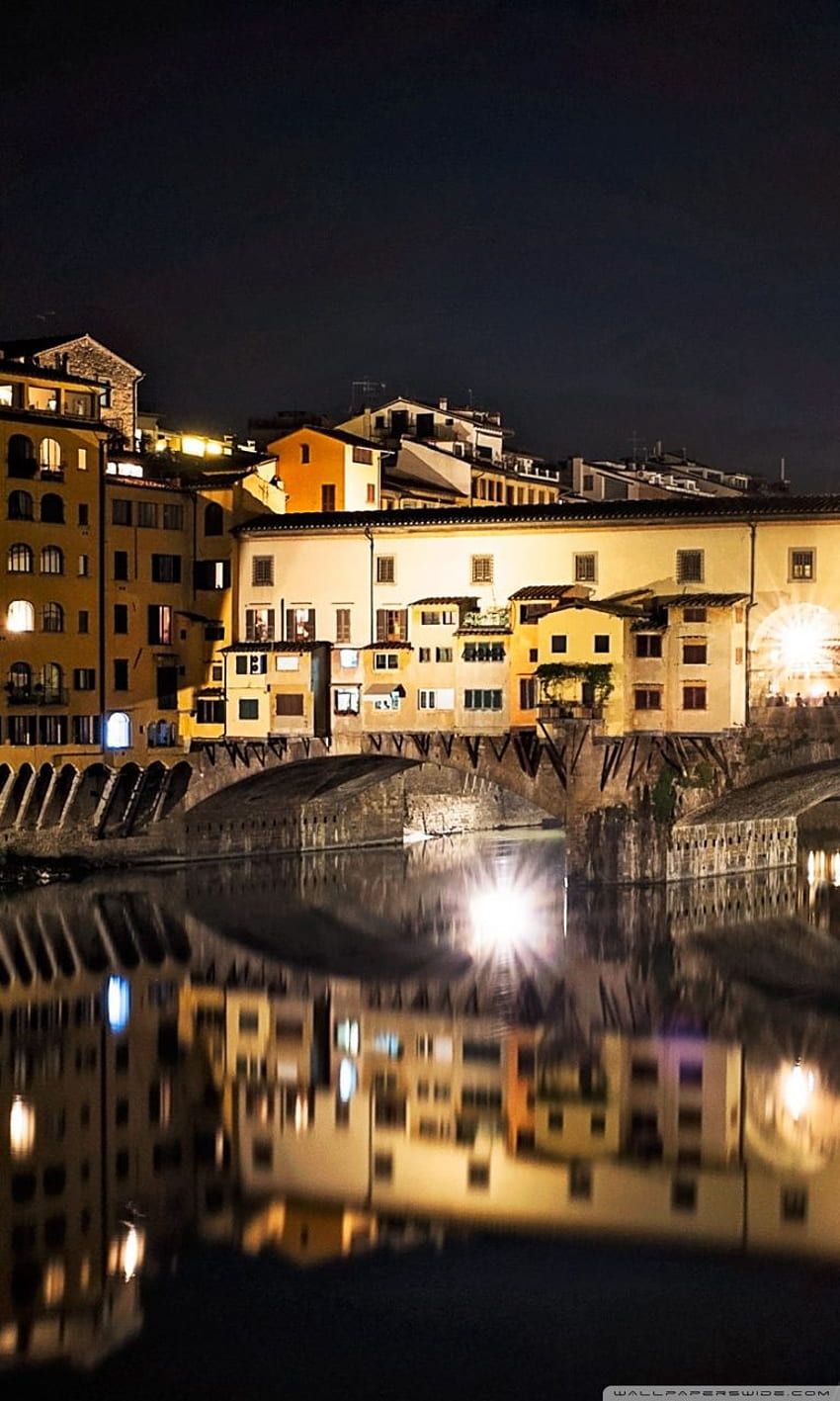 Ponte Vecchio at night, Florence, Italy ❤ HD phone wallpaper