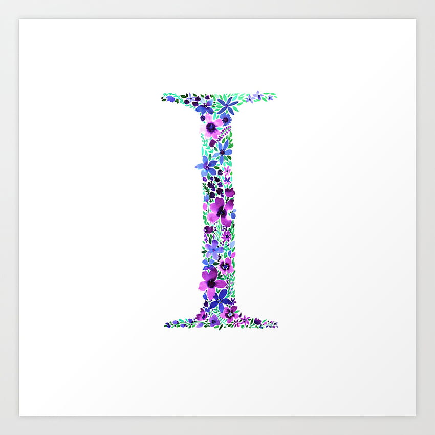 Kwiatowy monogram litera I Tapeta na telefon HD