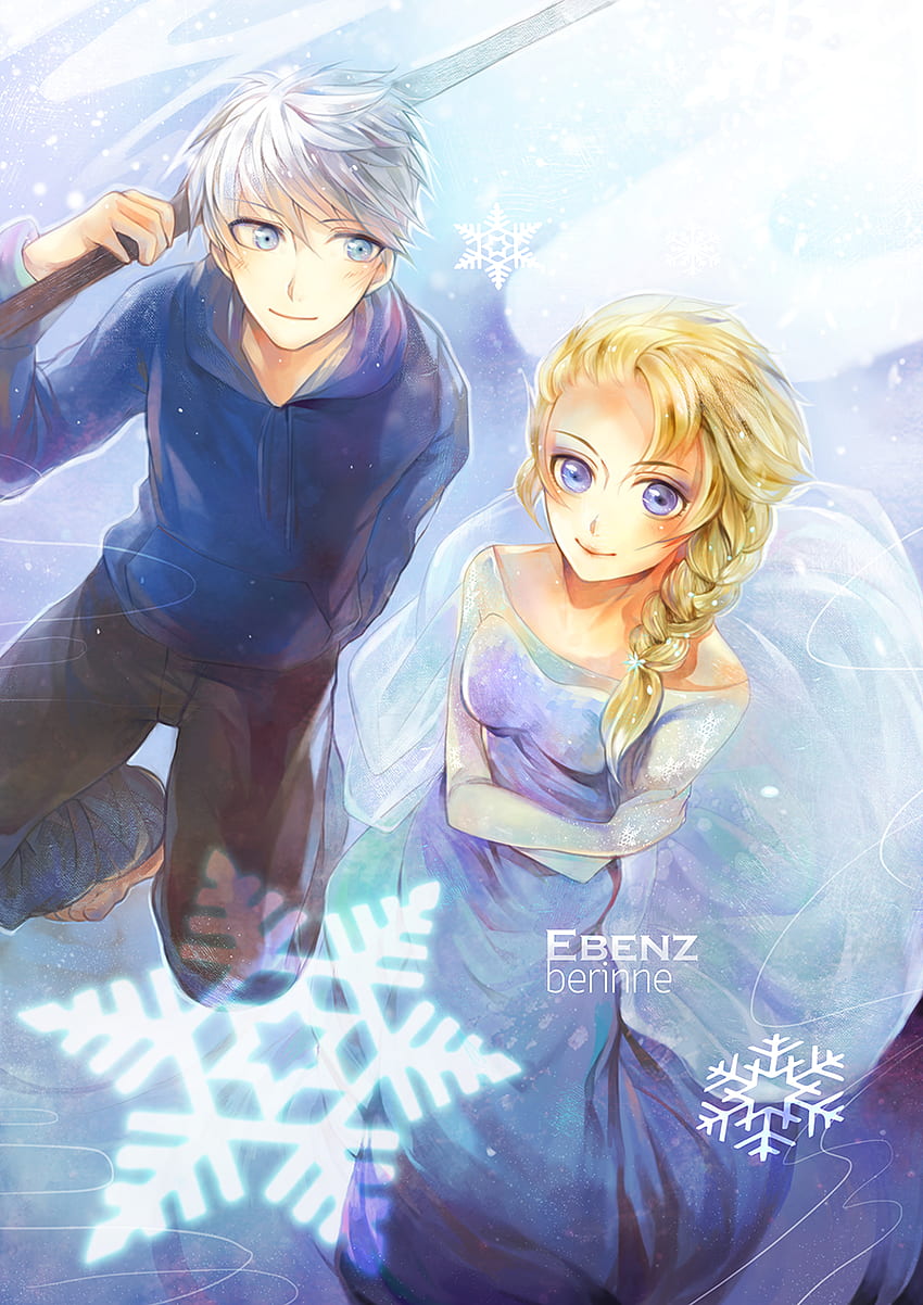 Elsa the Snow Queen Mobile Anime Board Elsa and Jack Frost HD phone  wallpaper  Pxfuel