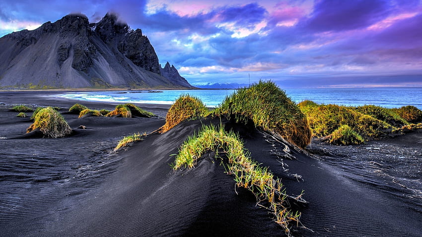 Full Black Sand Beach Iceland. Mocah, Iceland Summer HD wallpaper