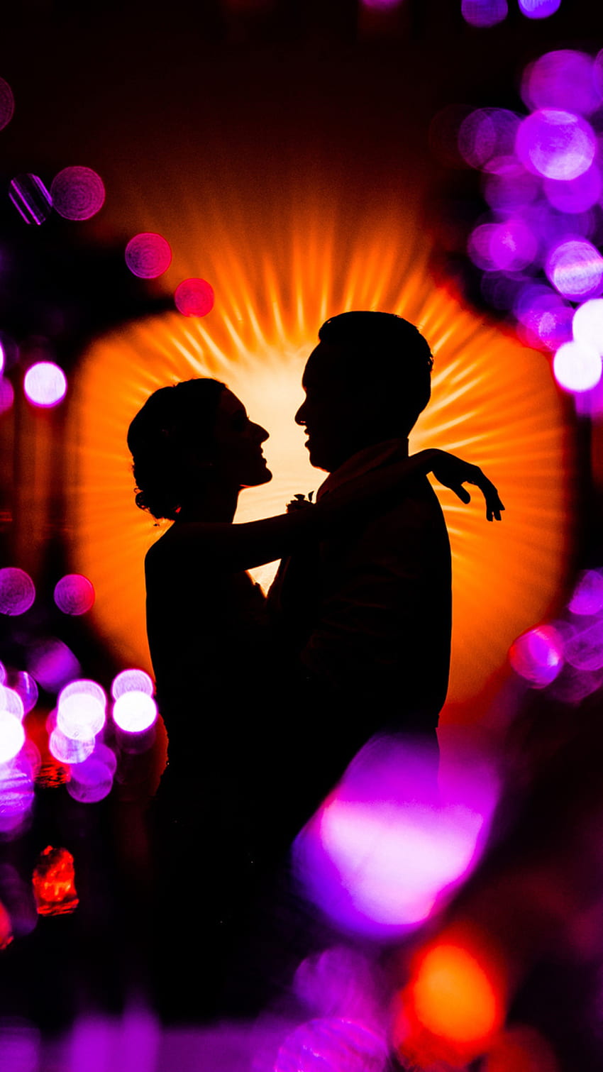 coppia, ballo, amore, silhouette, artista, opera d'arte, arte digitale, per iPhone 6, 7, 8, ballerini romantici Sfondo del telefono HD