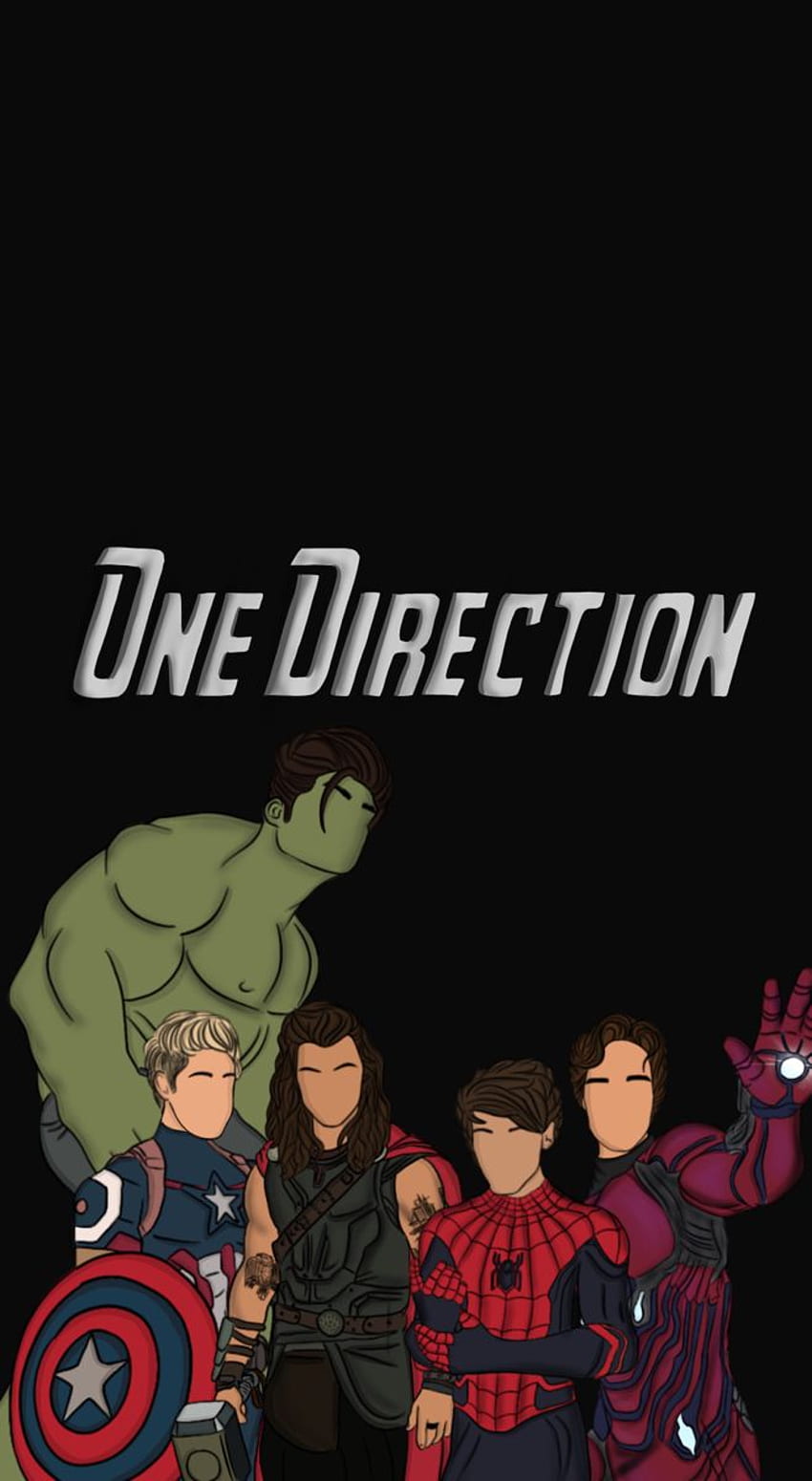 One Direction x Marvel. One direction , One direction posters, One direction quotes, One Direction Cartoon HD phone wallpaper