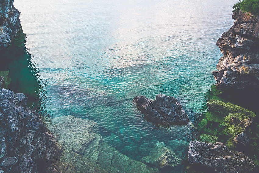 Nature, Sea, Rocks, Canada, Ontario, Tobermory HD wallpaper