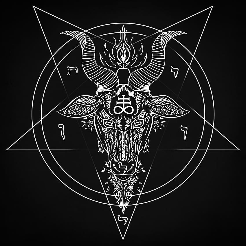 Lewiatan Pentagram-druk artystyczny. Sztuka satanistyczna, Lewiatan, tatuaż Pentagram, Pieczęć Baphometa Tapeta na telefon HD