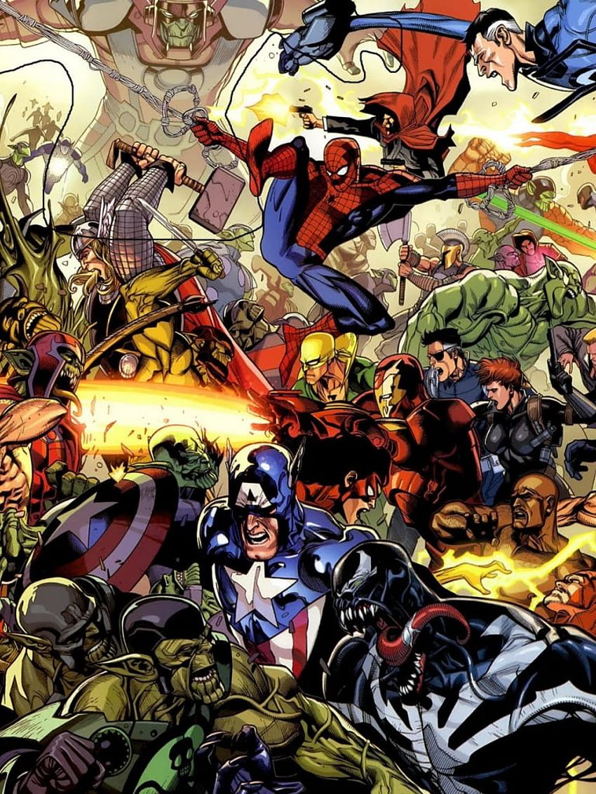 Wszystkie komiksy Marvela razem, komiks Tapeta na telefon HD