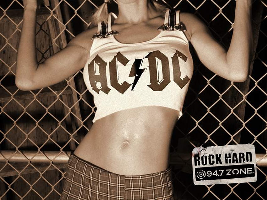 AC_DC, ac, girl, tshirt, dc HD wallpaper
