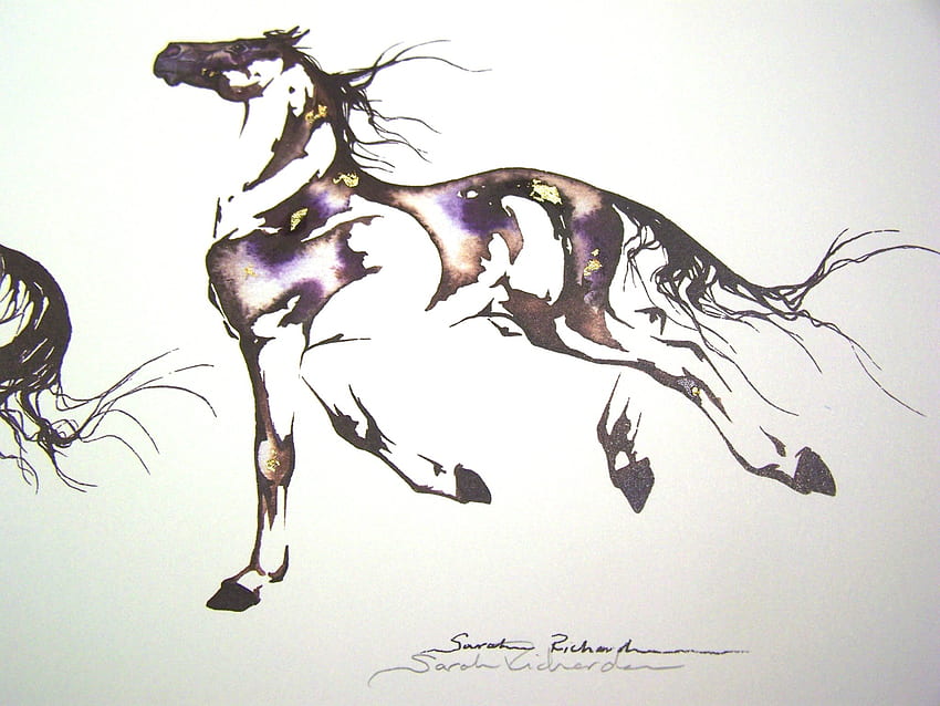 Drums on the Mesa (framed) - Sarah Lynn Richards custom equine art, drinkware, and clothing HD wallpaper