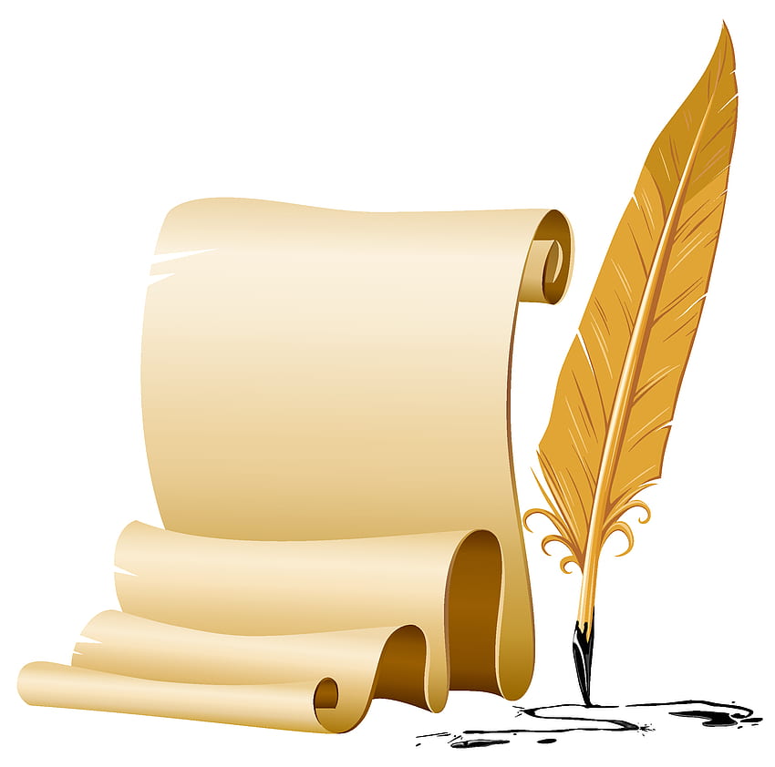 Scrolled And Quill Pen PNG ​ High Quality And Transparent PNG Clipart HD wallpaper