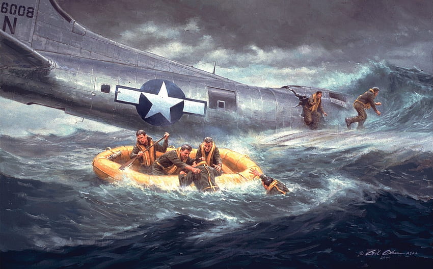 The Ditching, By Gil Cohen (Boeing B 17 Flying Fortress), B-17 HD wallpaper