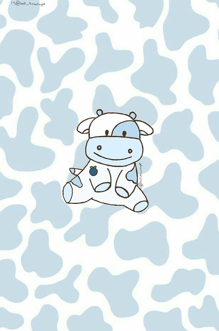 Blueberry Cow, Blue Cow Print HD phone wallpaper