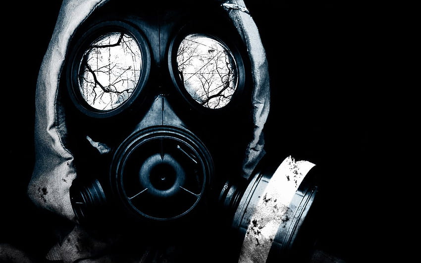monochromatyczne, abstrakcyjne, maski gazowe, maska, radioaktywne, odzież, ciemność, nakrycia głowy, kostium, monochromatyczna grafika, maska ​​gazowa, środki ochrony osobistej. Mocah Tapeta HD