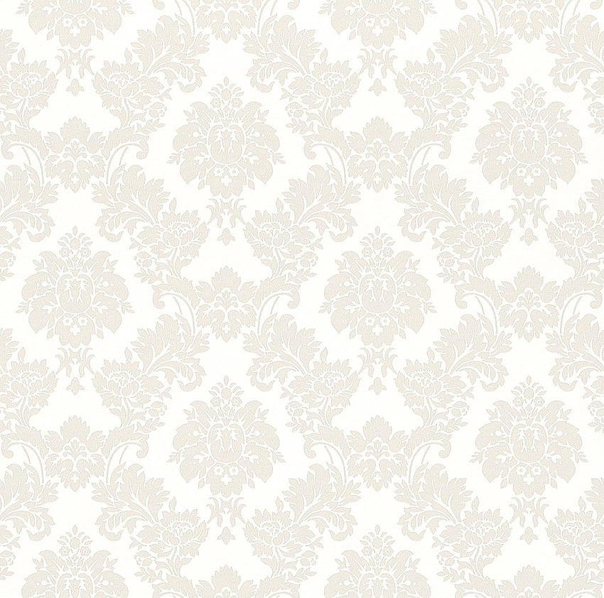 Non Woven Baroque Cream White Rasch Sophie, Beige and White HD wallpaper