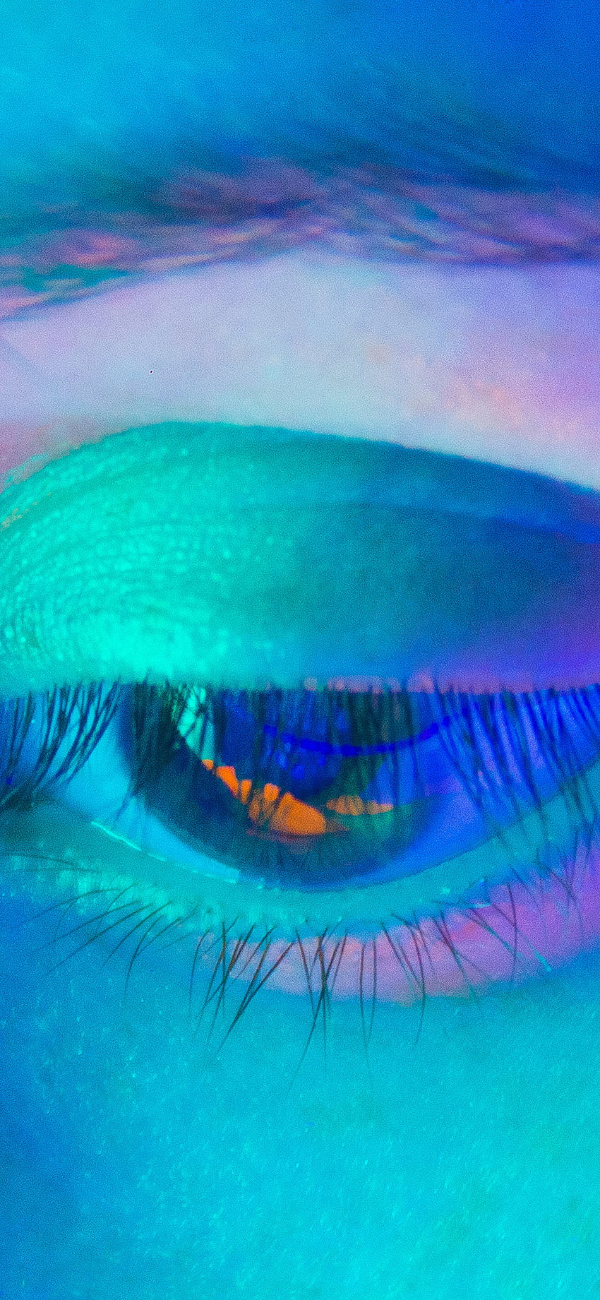 iPhoneX. arte de cuerpo humano azul ojo de neón fondo de pantalla del teléfono