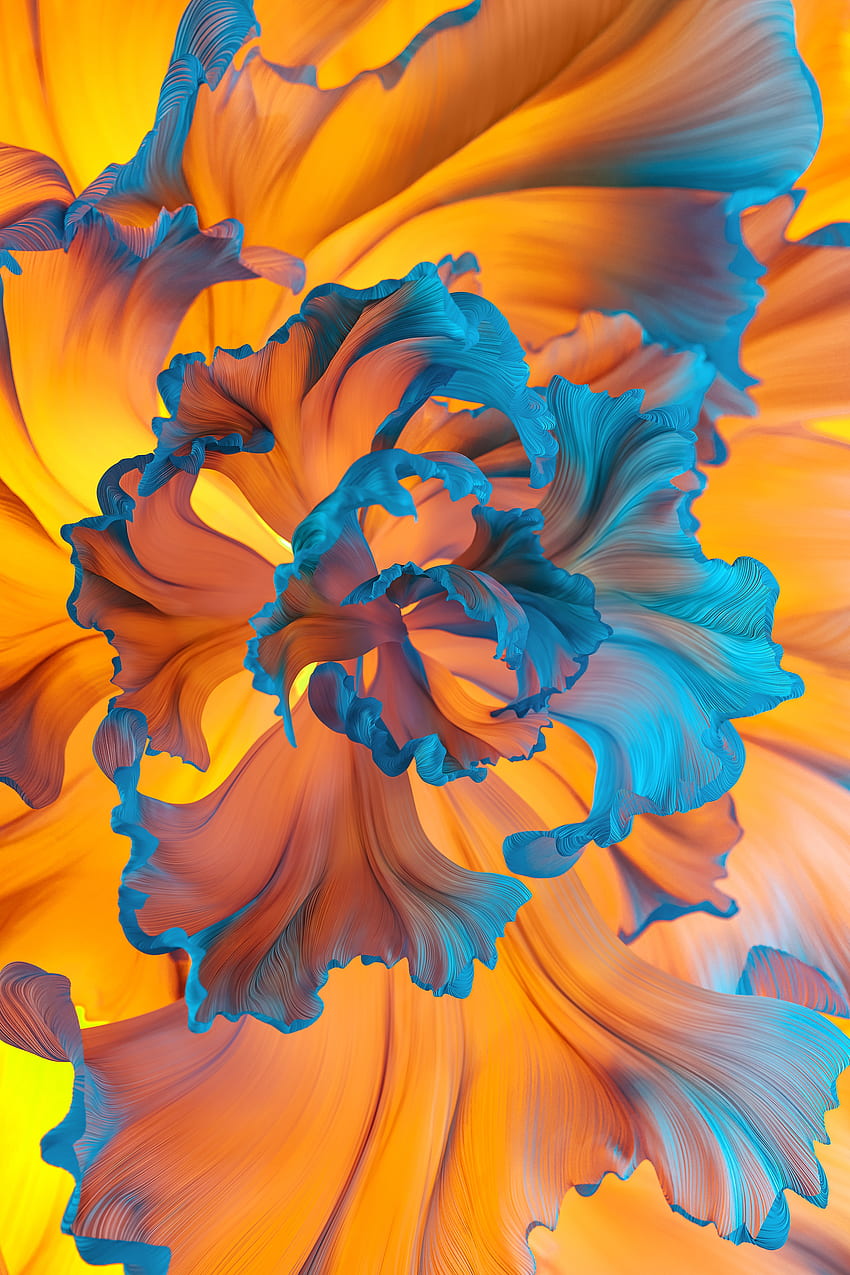 flor, naranja, arte fondo de pantalla del teléfono
