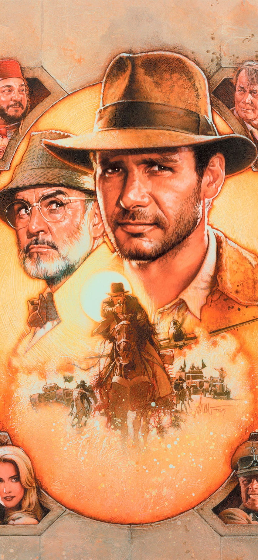 indiana jones i ostatnia krucjata iPhone, Indiana Jones art Tapeta na telefon HD