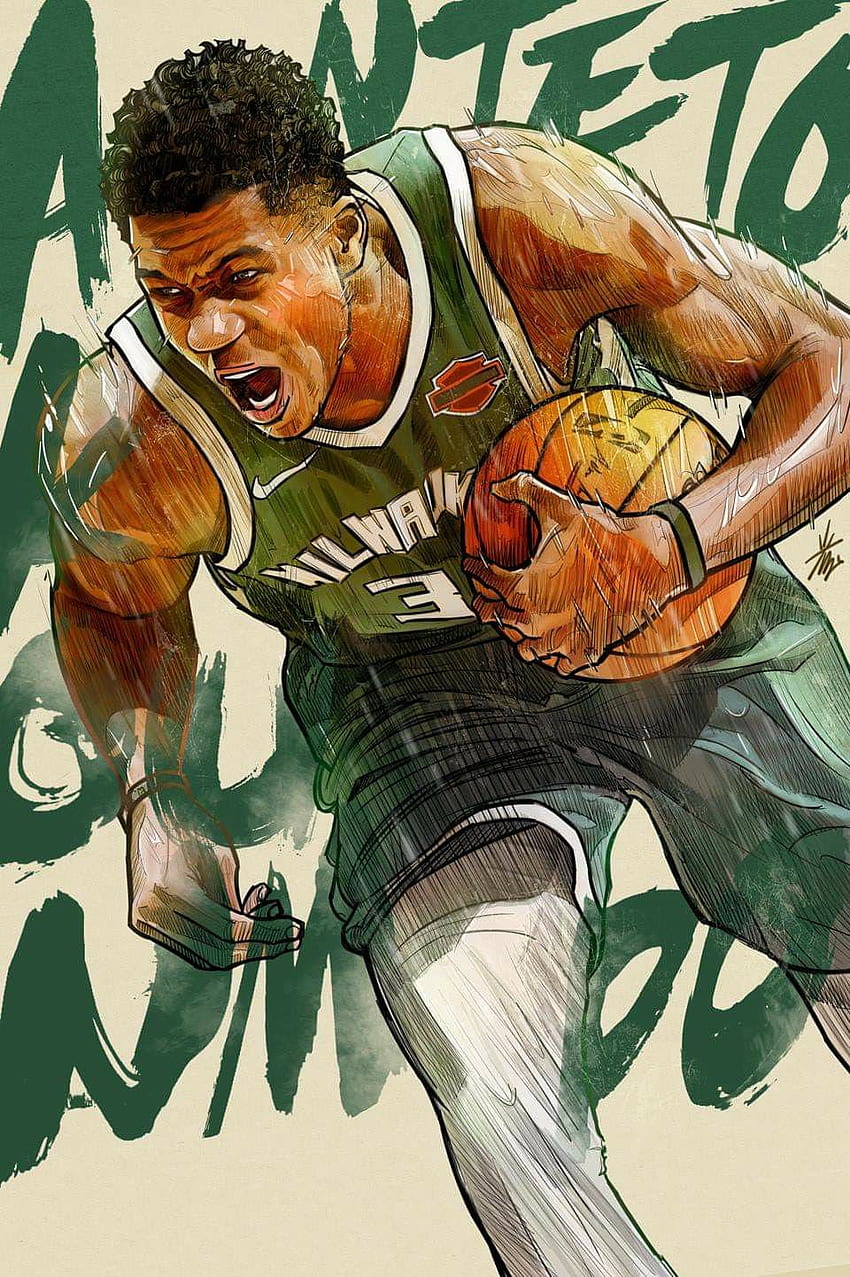 Bernardino Fuentes em NBA Cool Arts. Arte de basquete, basquete da Nba, arte da Nba, Giannis Antetokounmpo Cartoon Papel de parede de celular HD
