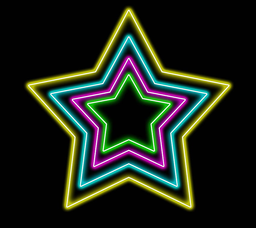 Neon Star, Neon Disco HD wallpaper