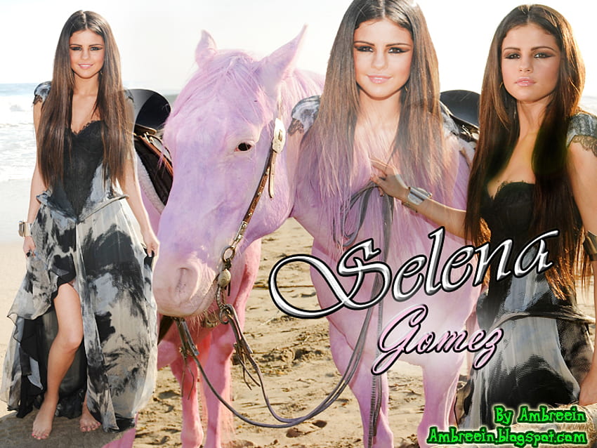 Selena Gomez, kuda merah muda, selena gomez dan pemandangannya, penyihir tempat yang goyah, mencintaimu seperti lagu cinta, penyanyi, film monte carlo, saat matahari terbenam Wallpaper HD