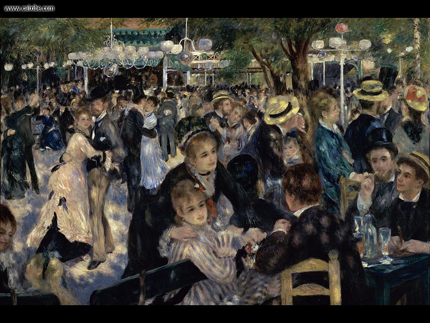 Dibujo y Pintura: Bal du moulin de la Galette, Renoir fondo de pantalla