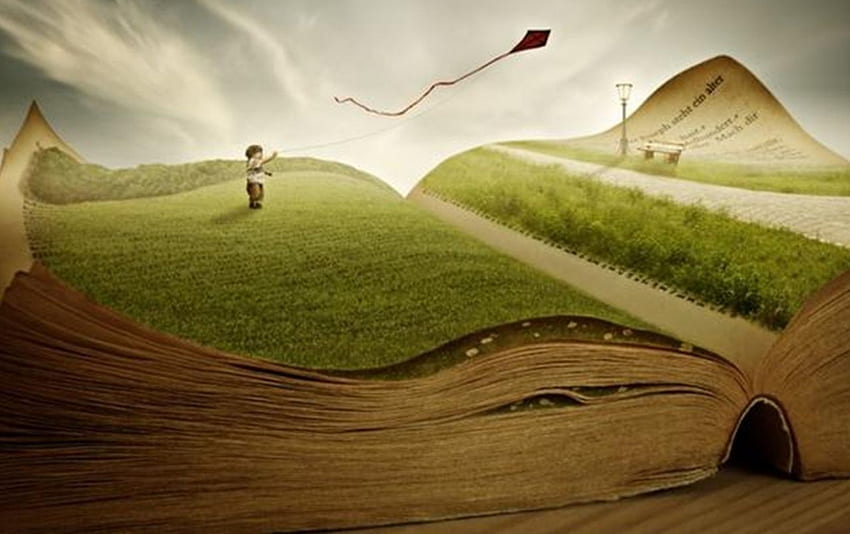 Dziecko latawiec latająca trawa książka. Dziecko Latawiec Flying Grass Książka Tapeta HD