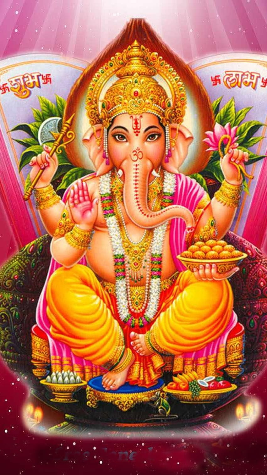 พระเจ้า Ganesh, Shubh Labh, พื้นหลัง วอลล์เปเปอร์โทรศัพท์ HD