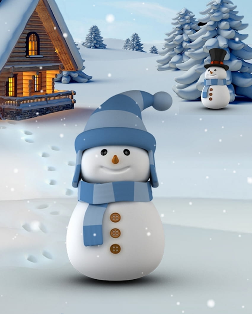 Snowmen, snowman, snow, winter, Snow people, winter time HD phone wallpaper