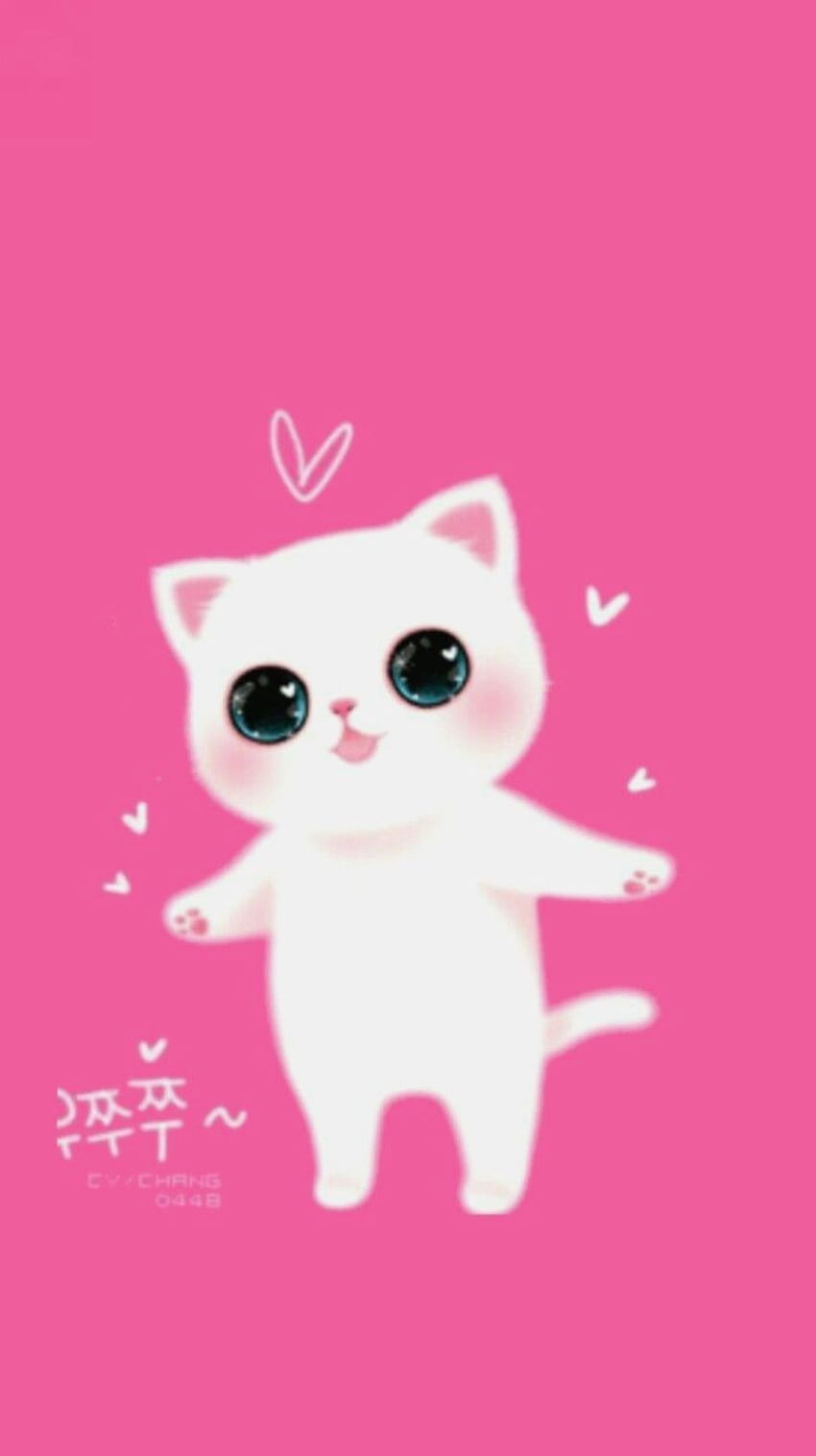 Cat pink kawaii HD wallpapers | Pxfuel