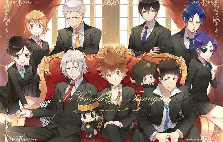 anime, guys, mafia, Katekyo Hitman REBORN! HD wallpaper