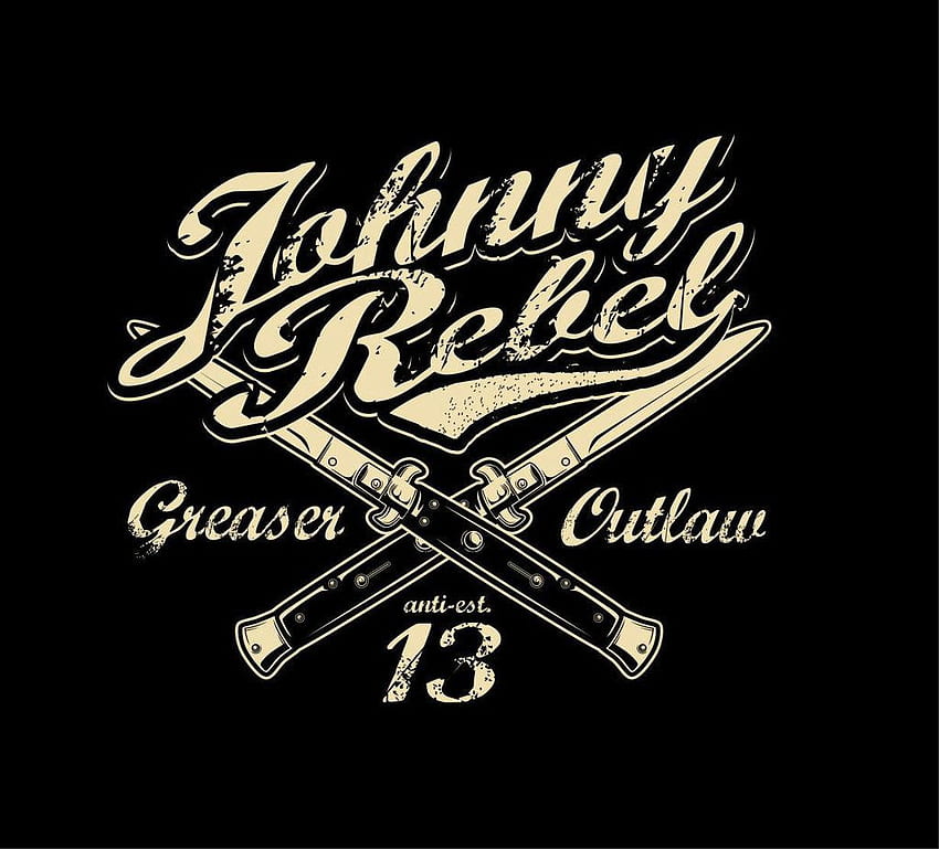 Johnny Rebel T-Shirt Design Gekreuzte Switchblades, Rebel Outlaw HD-Hintergrundbild