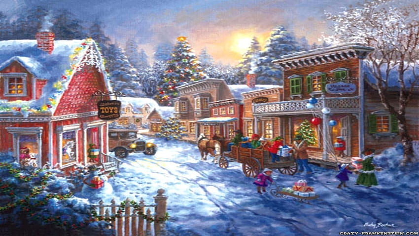 Christmas Village Lights Data Src Christmas - Christmas Scenery ...