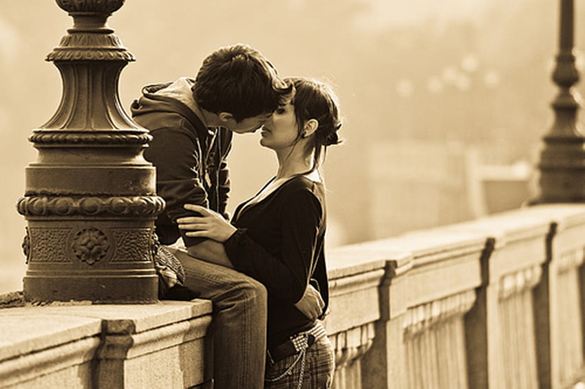 Your kiss is so sweet, sweet, love, woman, man HD wallpaper