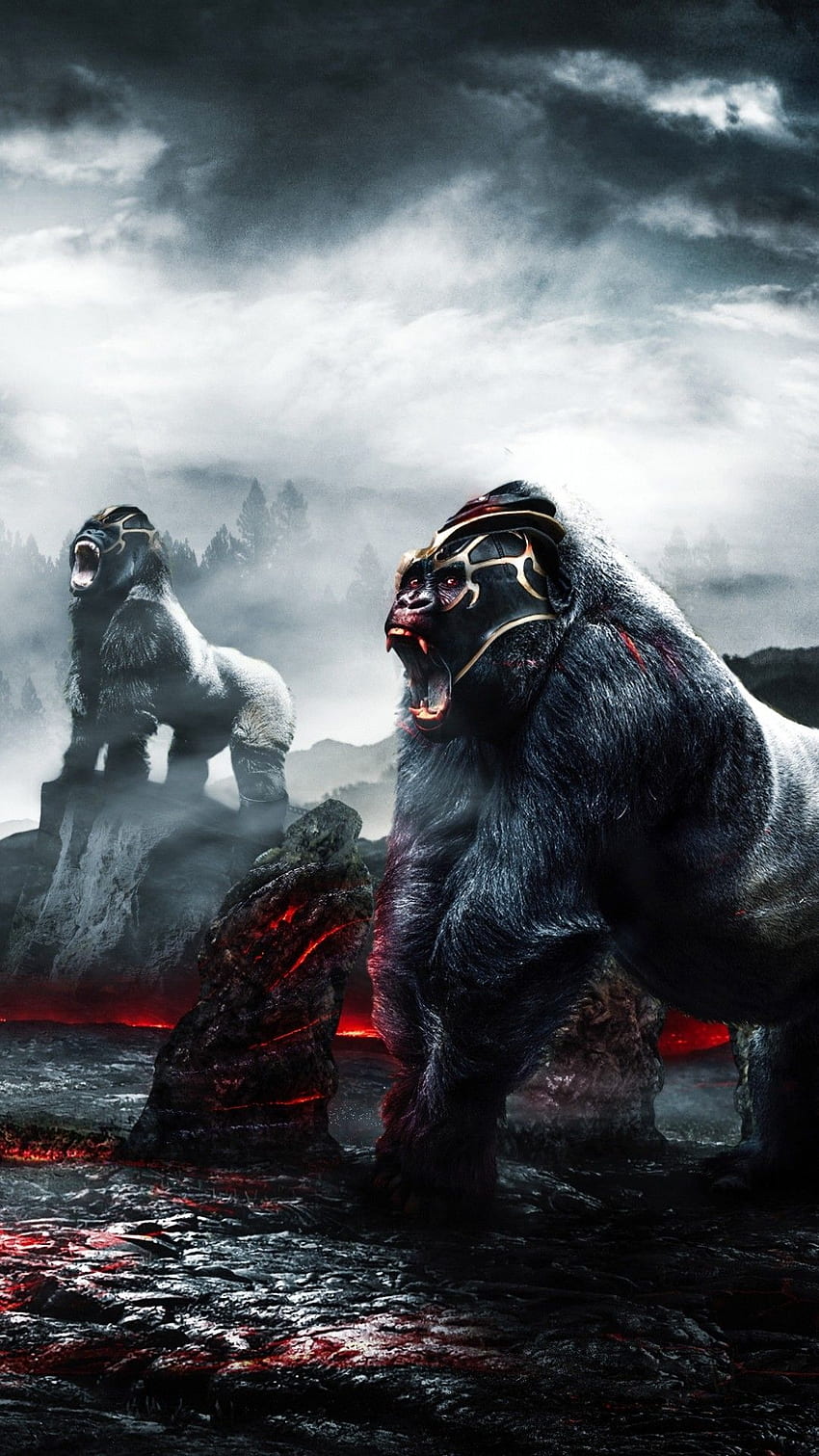 Gorilas furiosos. Arte de gorilas, Gorila, Desenho de gorila Papel de parede de celular HD