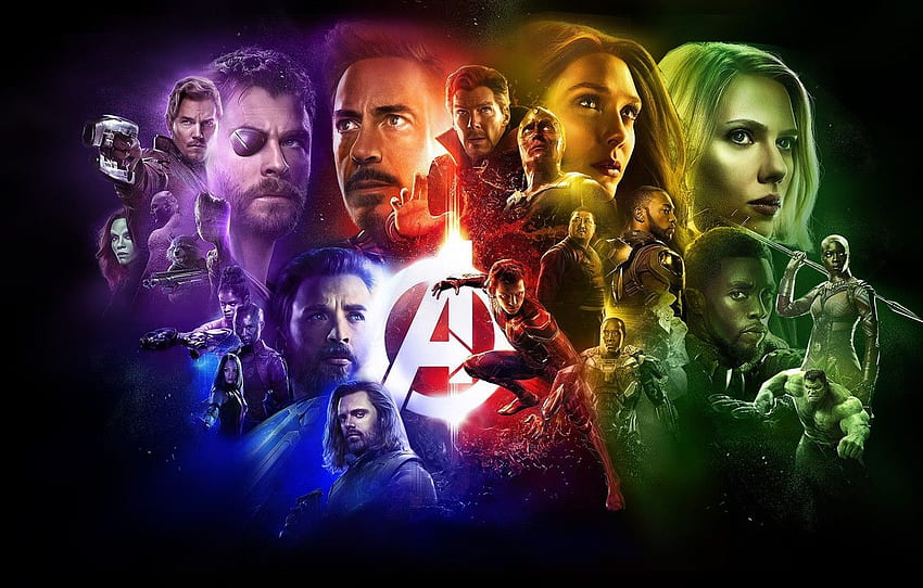 Fiction, collage, black background, poster, characters, comic, superheroes,  MARVEL, Avengers: Infinity War, The Avengers: infinity War for , section  фильмы HD wallpaper | Pxfuel