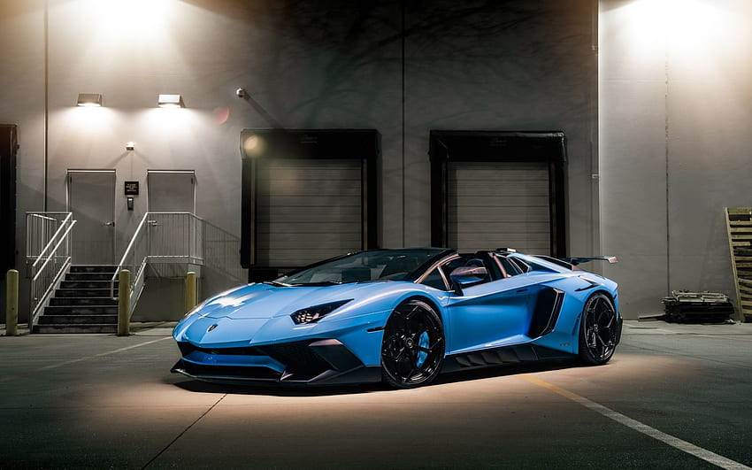 Blue Car, Car, Lamborghini, Lamborghini Aventador, Blue Lamborghini Gallardo HD wallpaper
