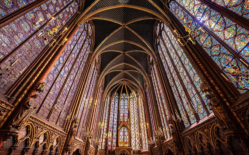 Chapel in Paris, gothic, France, Paris, chapel HD wallpaper
