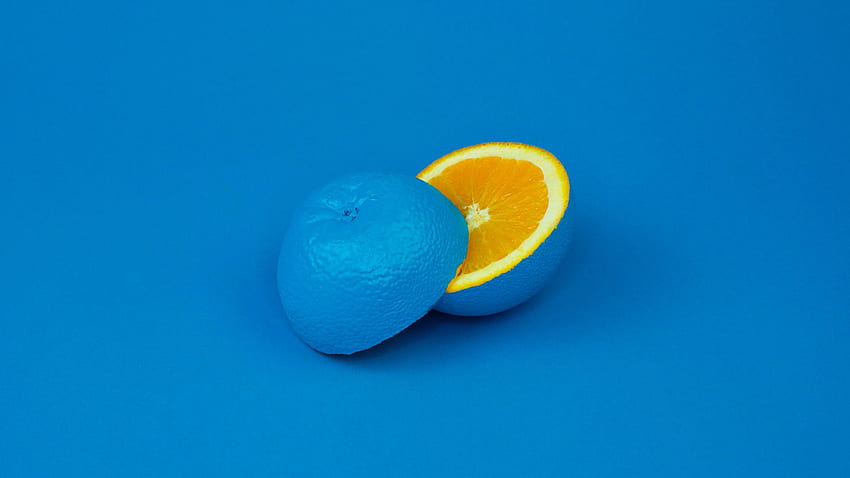 Blue Background and Orange Art Minimal Stream [] for your , Mobile & Tablet. Explore Orange And Blue . Orange and Blue , Blue, Blue Lemon HD wallpaper