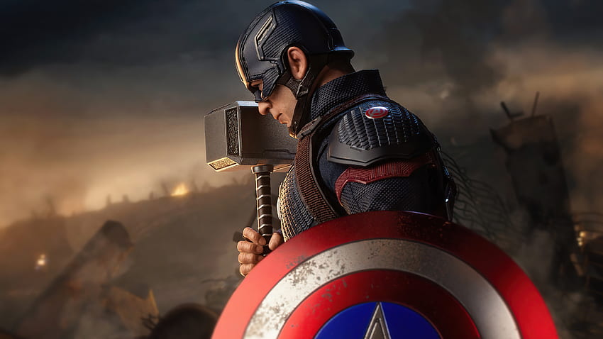 Capitán América con martillo y escudo []:, Capitán América retro fondo de pantalla