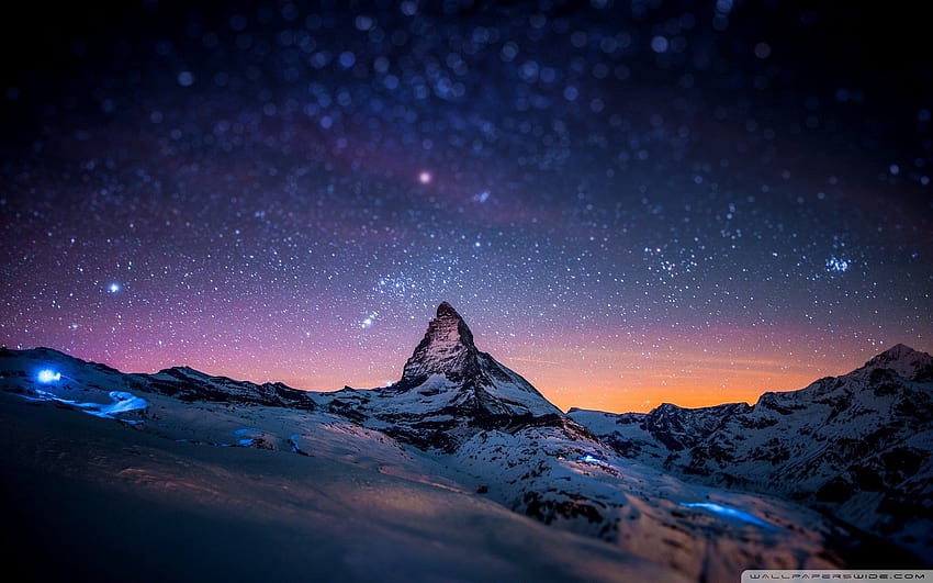 산의 밤, 스키 산의 밤 HD 월페이퍼