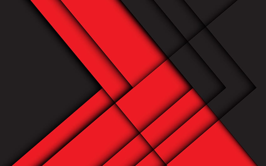 Художествено, черно, геометрия, червено, фигури - червено и черно геометрични - & фон, черно геометрично HD тапет