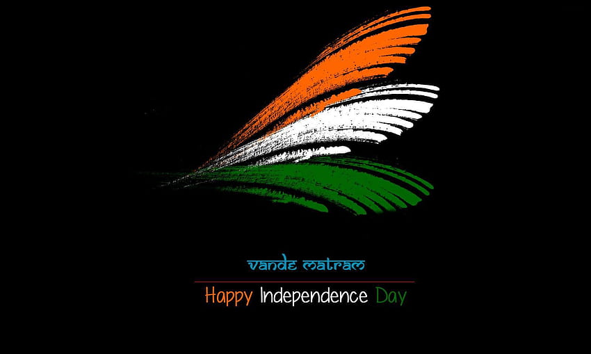 Vande Mataram India Día de la Independencia Tricolor Feather, Tricolor fondo de pantalla
