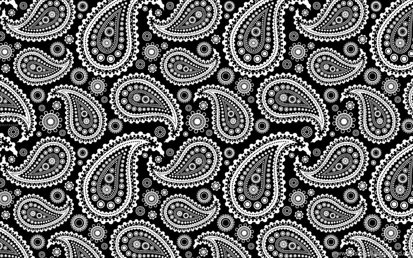 Black and white paisley 4 Background HD wallpaper
