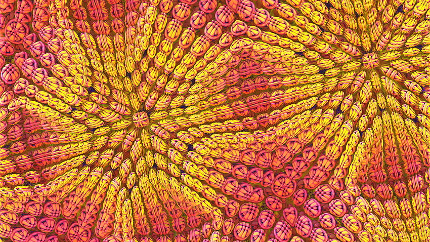 Jaune Rose Formes Rayures Courbes Abstraction Résumé Fond d'écran HD
