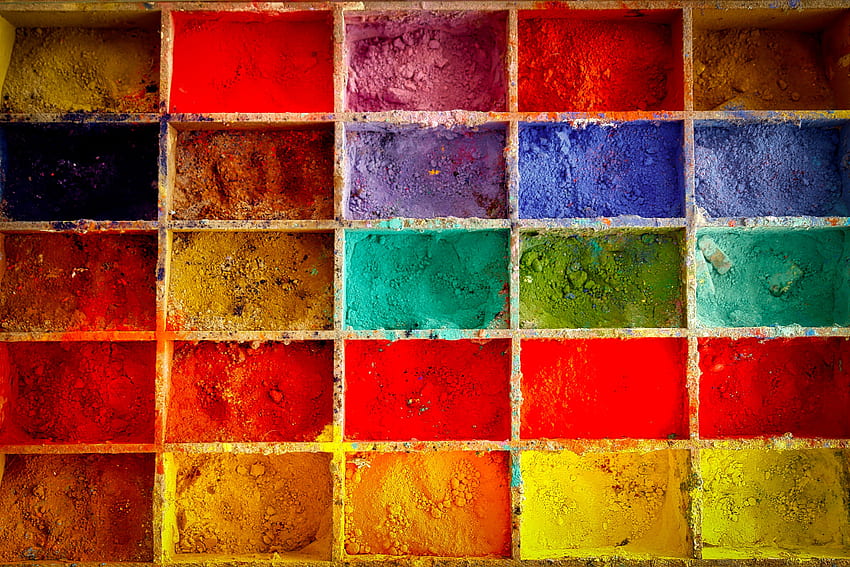Colori per pittura, polvere, colorati Sfondo HD